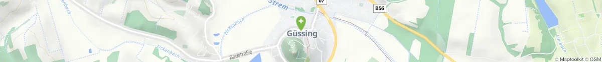 Map representation of the location for Diana-Apotheke in 7540 Güssing